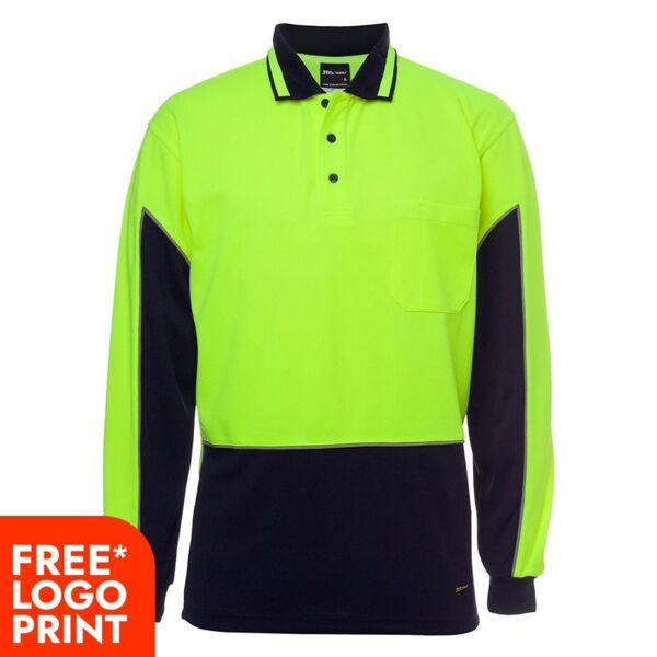 Mens Hi Vis Long Sleeve Gap Polo Thumbnail